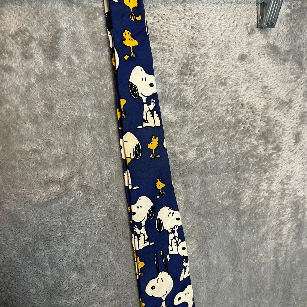Vintage Peanuts Men Pals Snoopy Woodstock Emotions 90s Silk Neck Tie Cartoon